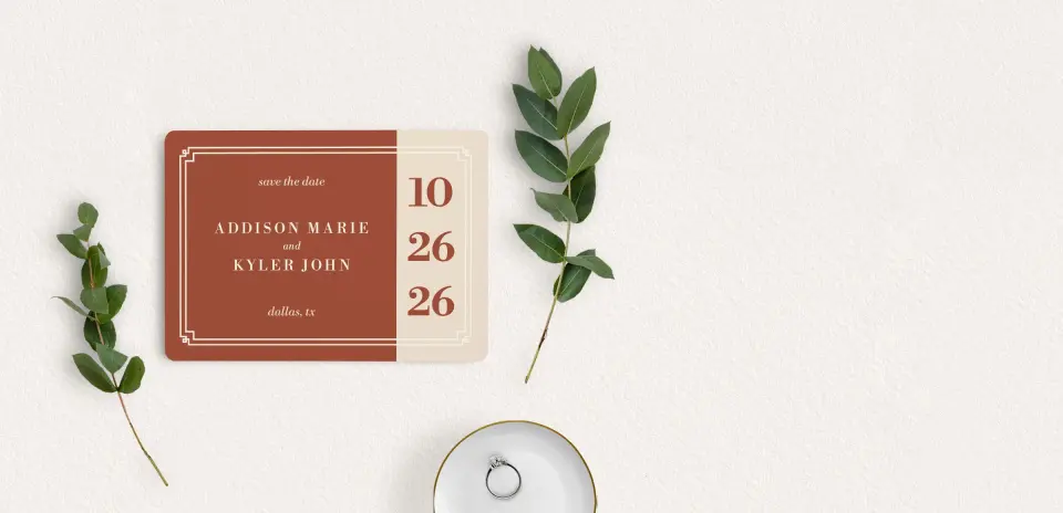 Save the Date Card with Optional Guest Addressing Service