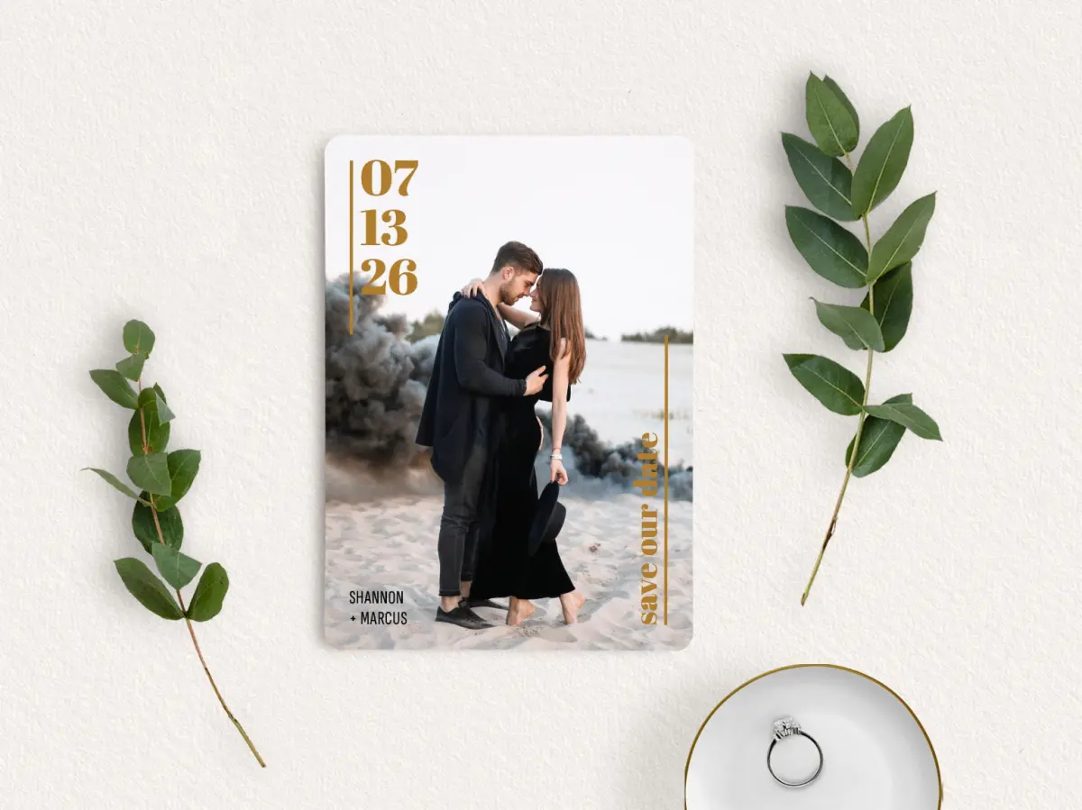 Save the Date Card with Optional Guest Addressing Service