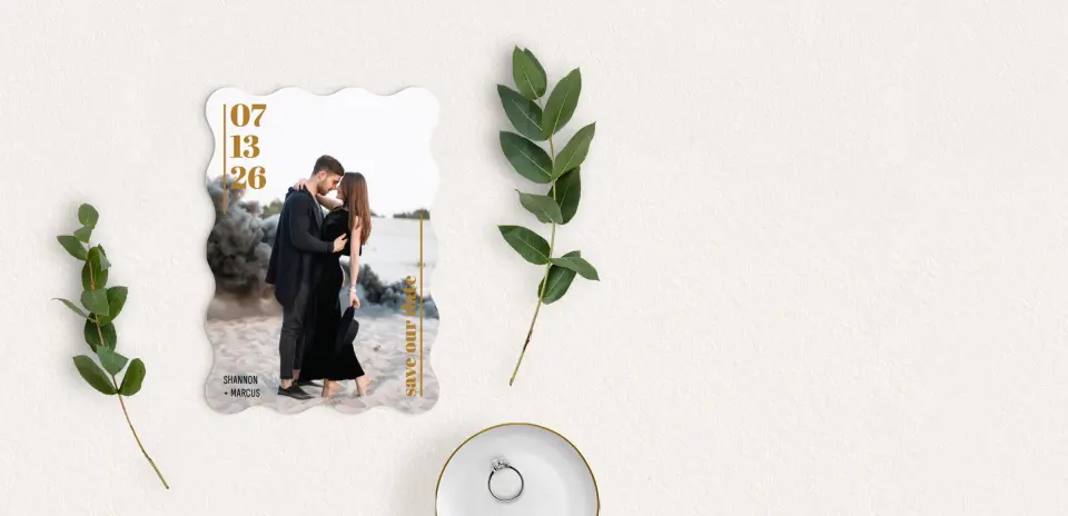 Save the Date Card with Optional Guest Addressing Service