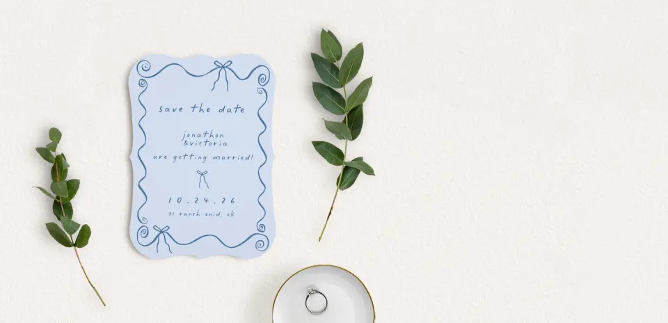 Save the Date Card with Optional Guest Addressing Service