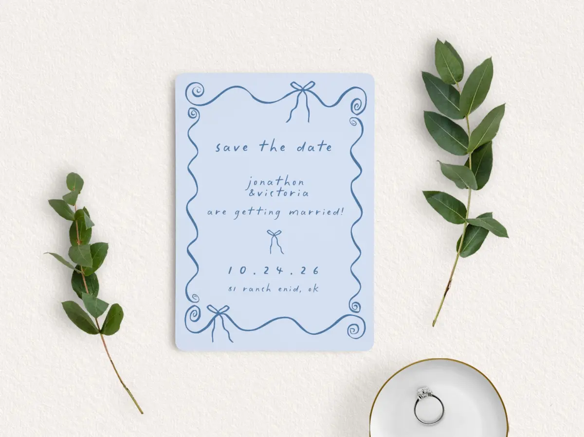 Save the Date Card with Optional Guest Addressing Service