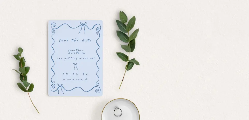Save the Date Card with Optional Guest Addressing Service