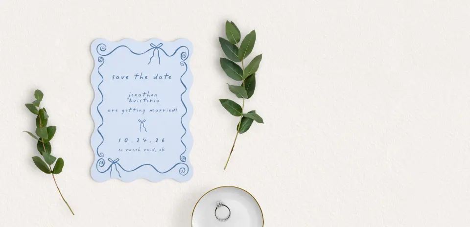 Save the Date Card with Optional Guest Addressing Service