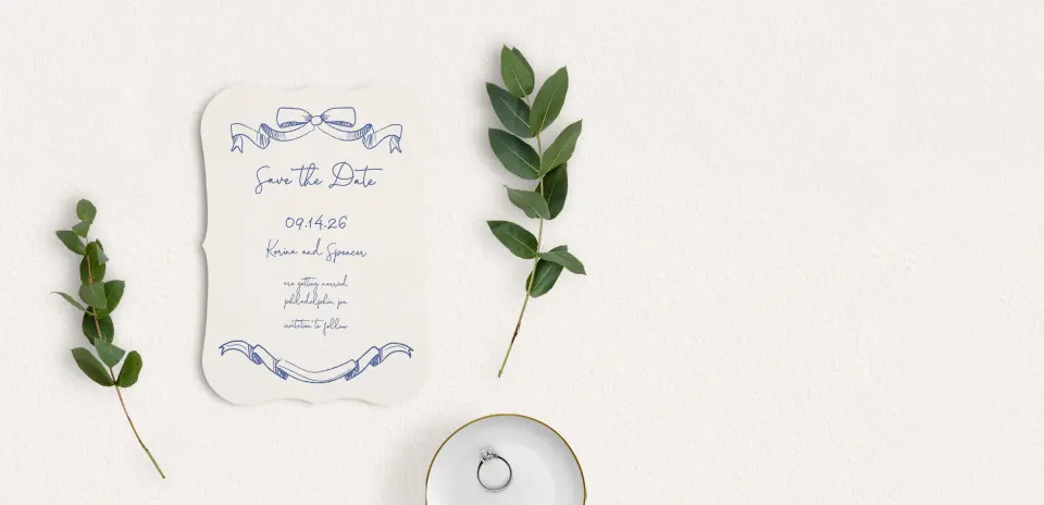 Save the Date Card with Optional Guest Addressing Service