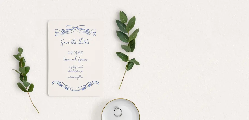 Save the Date Card with Optional Guest Addressing Service