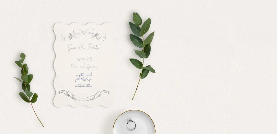 Save the Date Card with Optional Guest Addressing Service