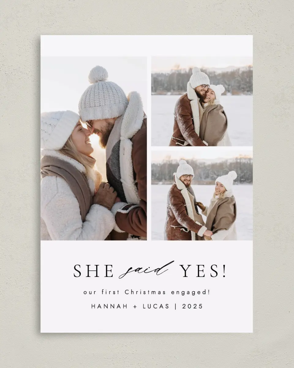 This is a 5" x 7" Christmas Card called Yes to Forever printed in full color on Premium Smooth paper