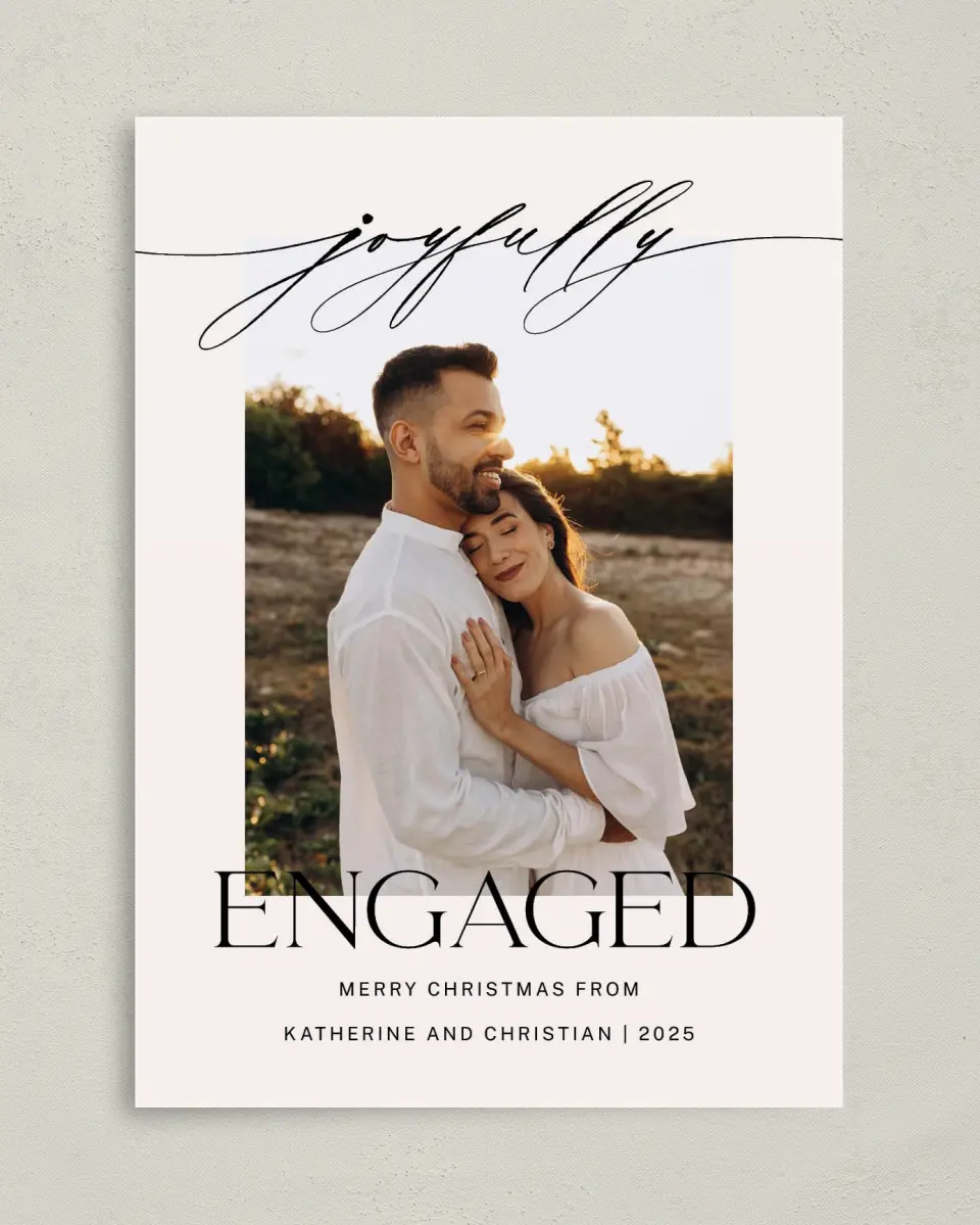 This is a 5" x 7" Christmas Card called Joy Overflowing printed in full color on Premium Smooth paper