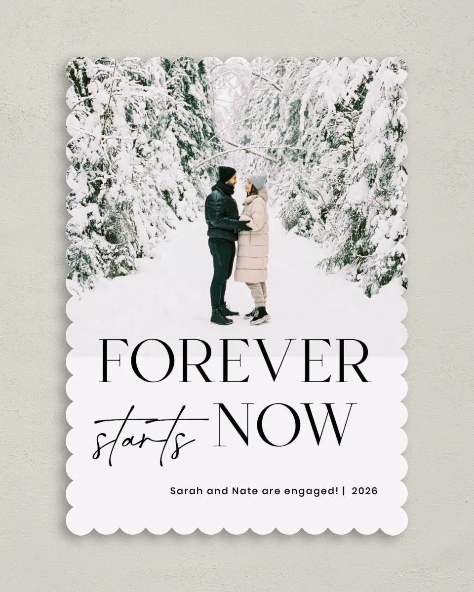 This is a 5" x 7" Christmas Card called Forever with Joy! printed in full color on Premium Smooth paper on Premium Smooth paper on Premium Smooth paper