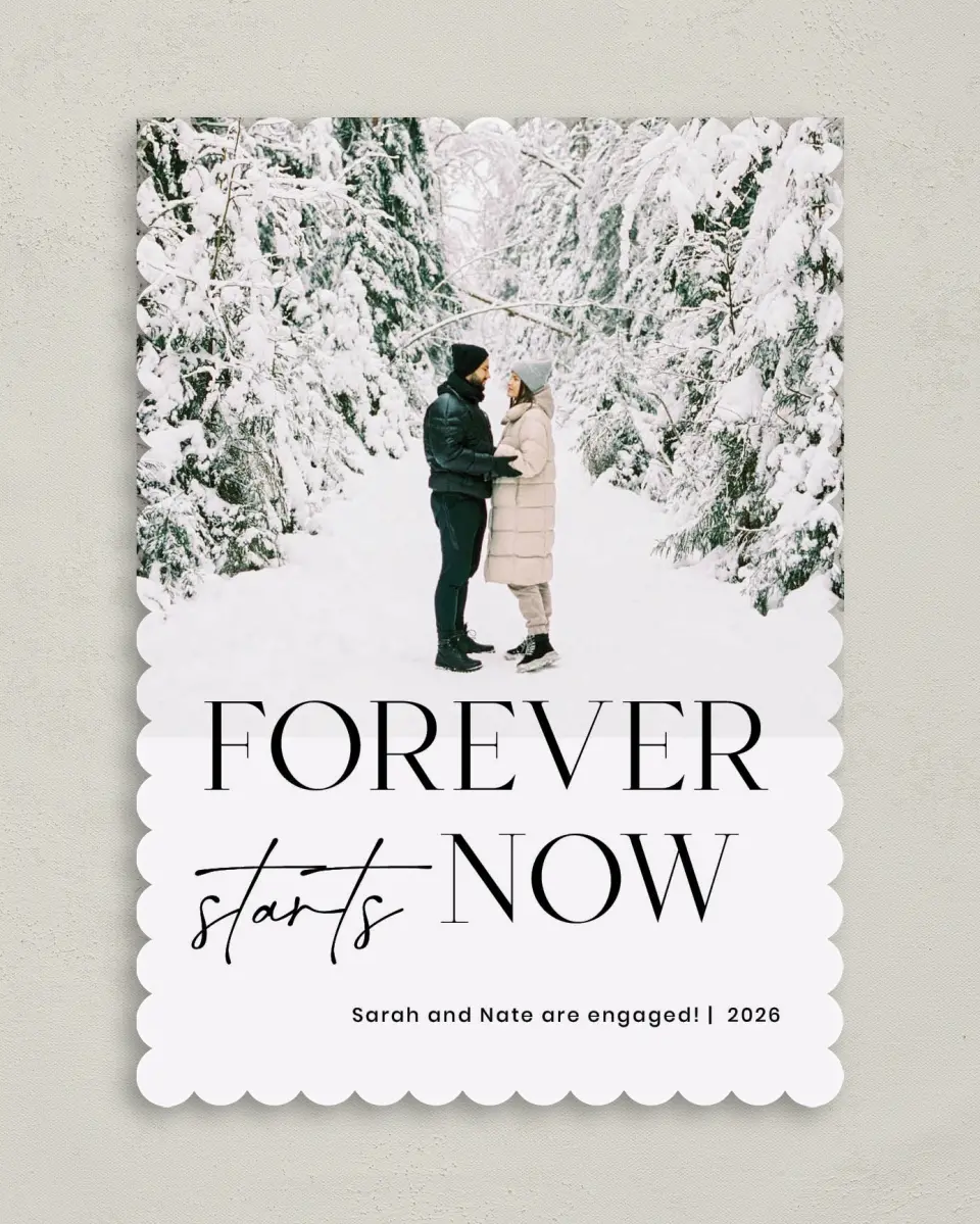 This is a 5" x 7" Christmas Card called Forever with Joy! printed in full color on Premium Smooth paper on Premium Smooth paper on Premium Smooth paper