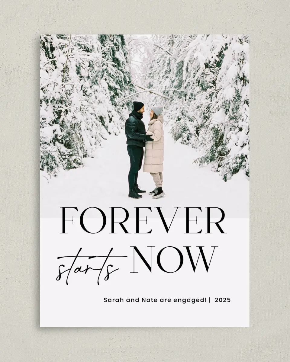 This is a 5" x 7" Christmas Card called Forever with Joy! printed in full color on Premium Smooth paper