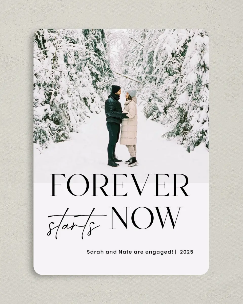 This is a 5" x 7" Christmas Card called Forever with Joy! printed in full color on Premium Smooth paper