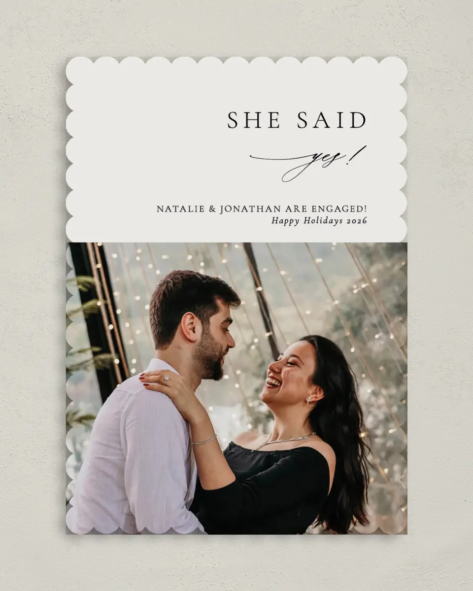This is a 5" x 7" Christmas Card called You're My YES! printed in full color on Premium Smooth paper on Premium Smooth paper on Premium Smooth paper