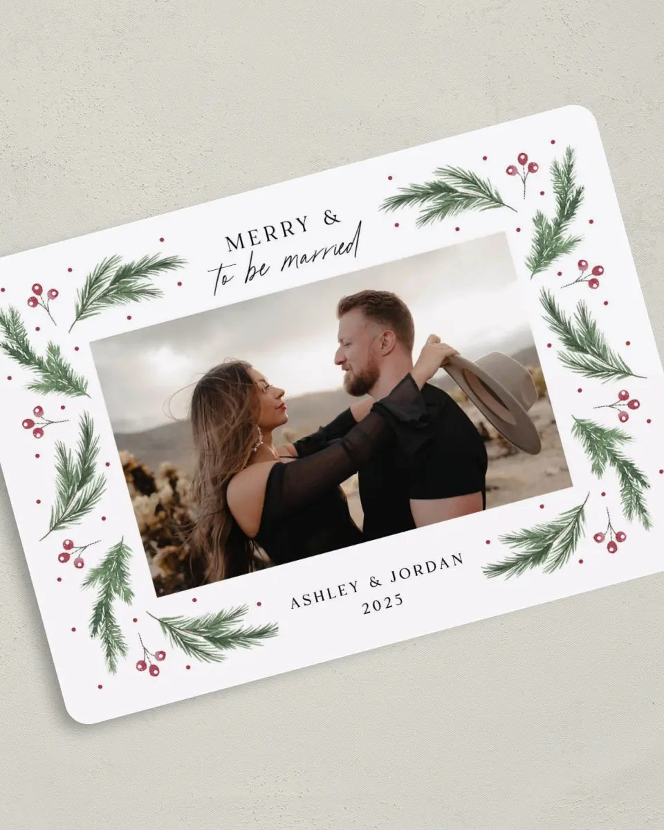 This is a 5" x 7" Christmas Card called Christmas Together Forever printed in full color on Premium Smooth paper