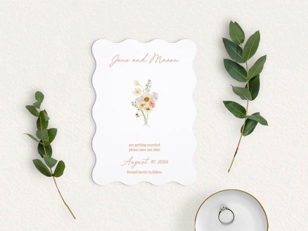 Save the Date Card with Optional Guest Addressing Service