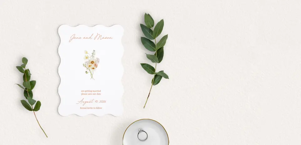 Save the Date Card with Optional Guest Addressing Service