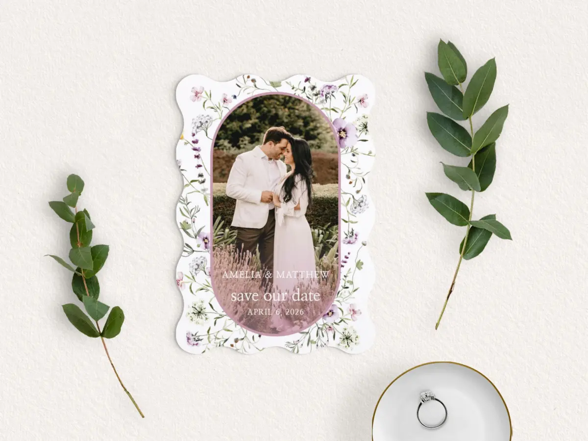 Save the Date Card with Optional Guest Addressing Service