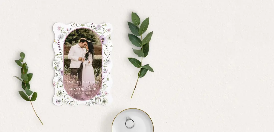 Save the Date Card with Optional Guest Addressing Service