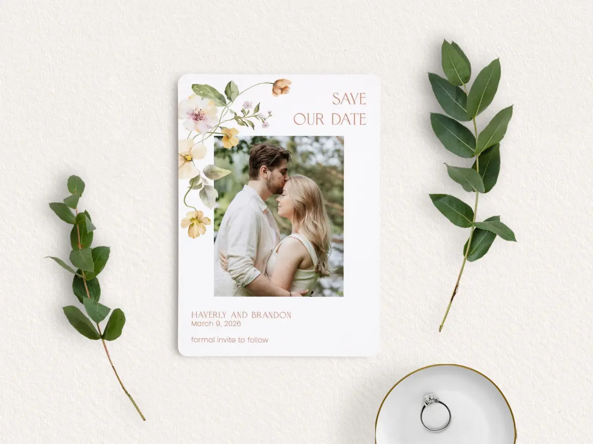 Save the Date Card with Optional Guest Addressing Service