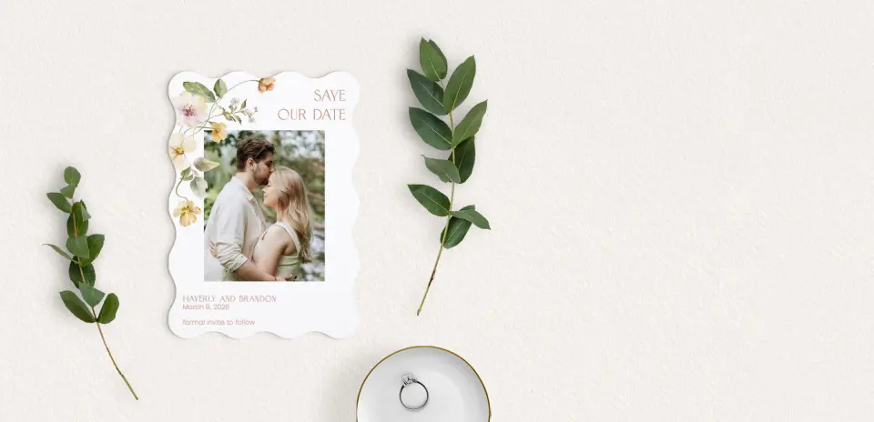 Save the Date Card with Optional Guest Addressing Service