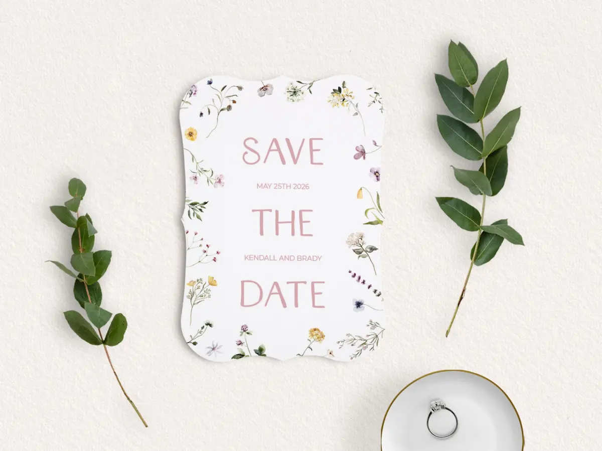 Save the Date Card with Optional Guest Addressing Service