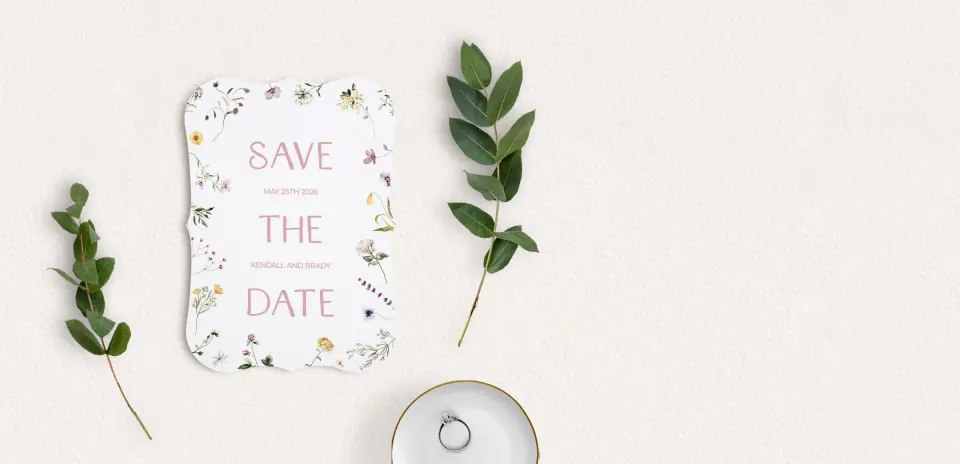 Save the Date Card with Optional Guest Addressing Service