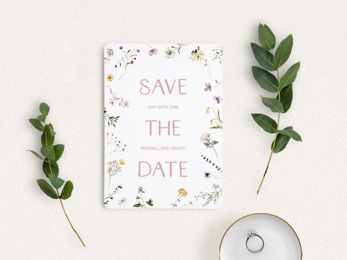 Save the Date Card with Optional Guest Addressing Service
