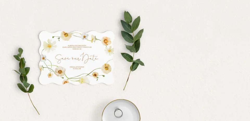 Save the Date Card with Optional Guest Addressing Service