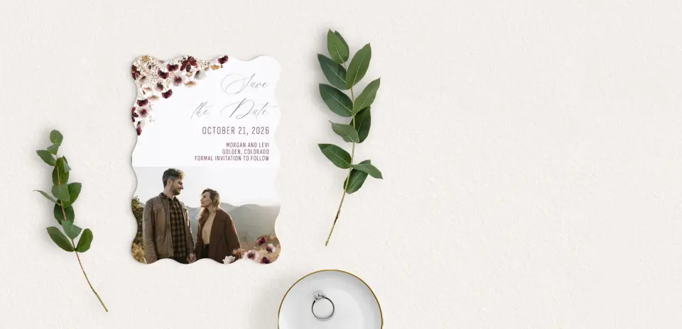 Save the Date Card with Optional Guest Addressing Service