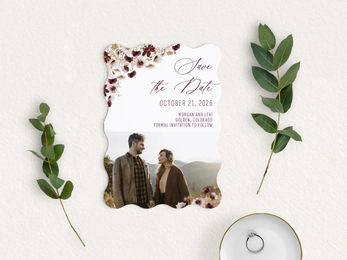 Save the Date Card with Optional Guest Addressing Service