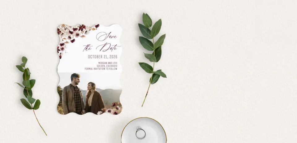 Save the Date Card with Optional Guest Addressing Service
