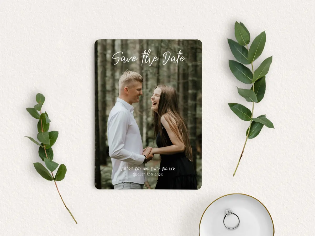Save the Date Card with Optional Guest Addressing Service