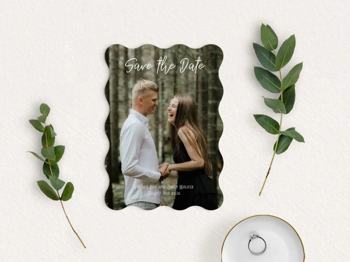 Save the Date Card with Optional Guest Addressing Service