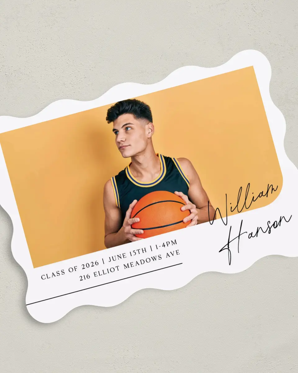 This is a 5" x 7" Graduation Announcement Card called Time to Shine printed in full color on Premium Smooth paper
