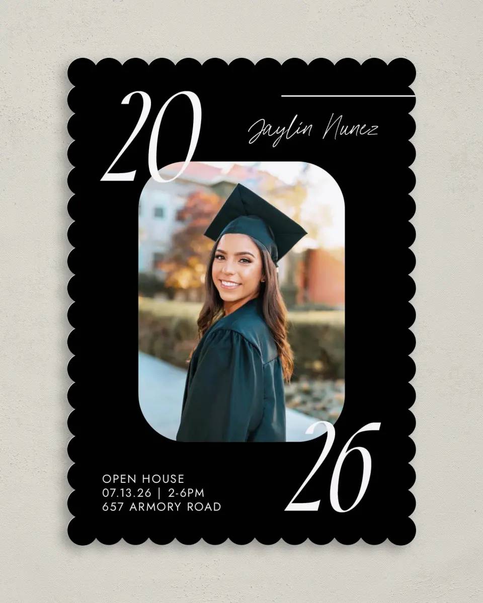 This is a 5" x 7" Graduation Announcement Card called Your Year! printed in full color on Premium Smooth paper