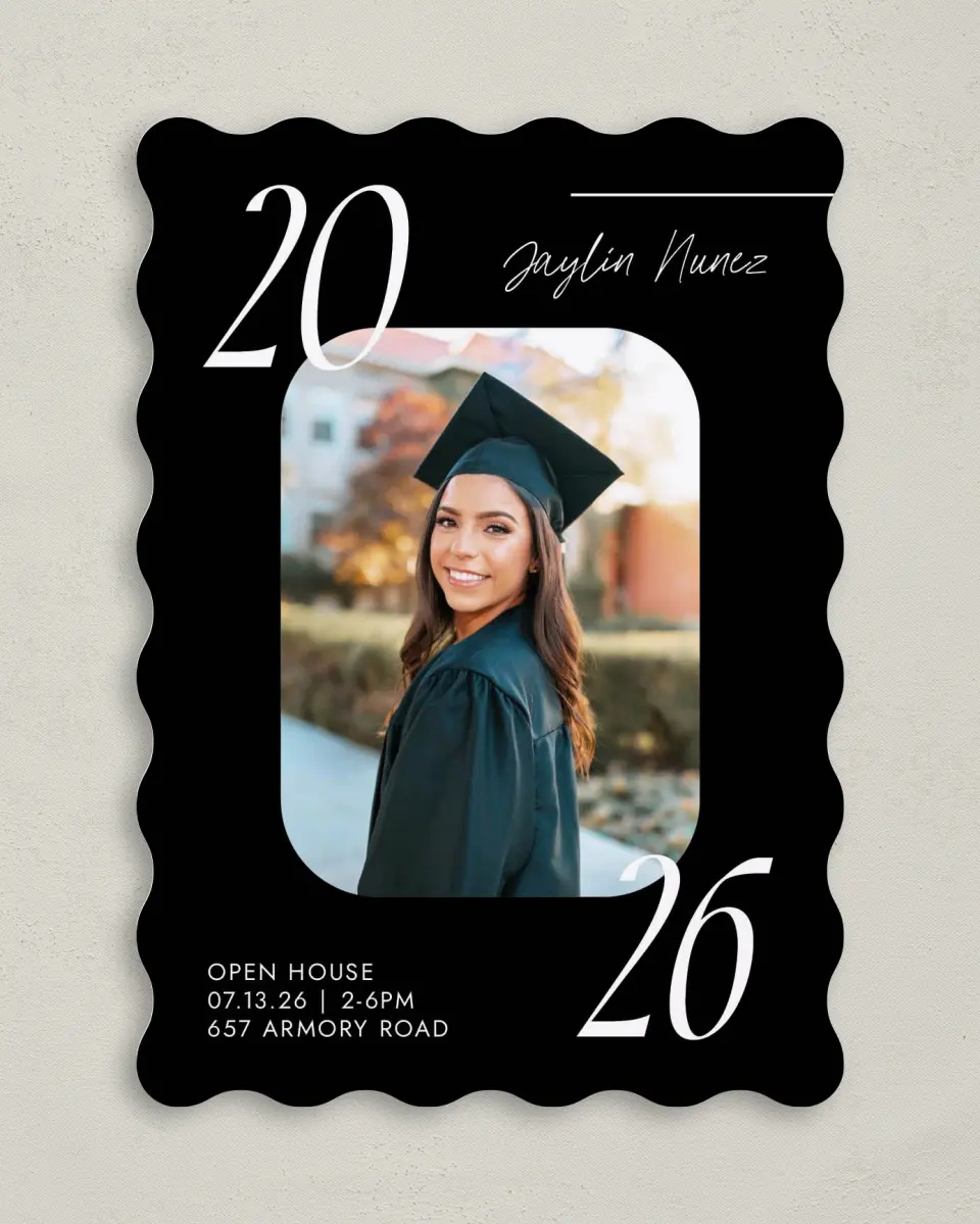 This is a 5" x 7" Graduation Announcement Card called Your Year! printed in full color on Premium Smooth paper