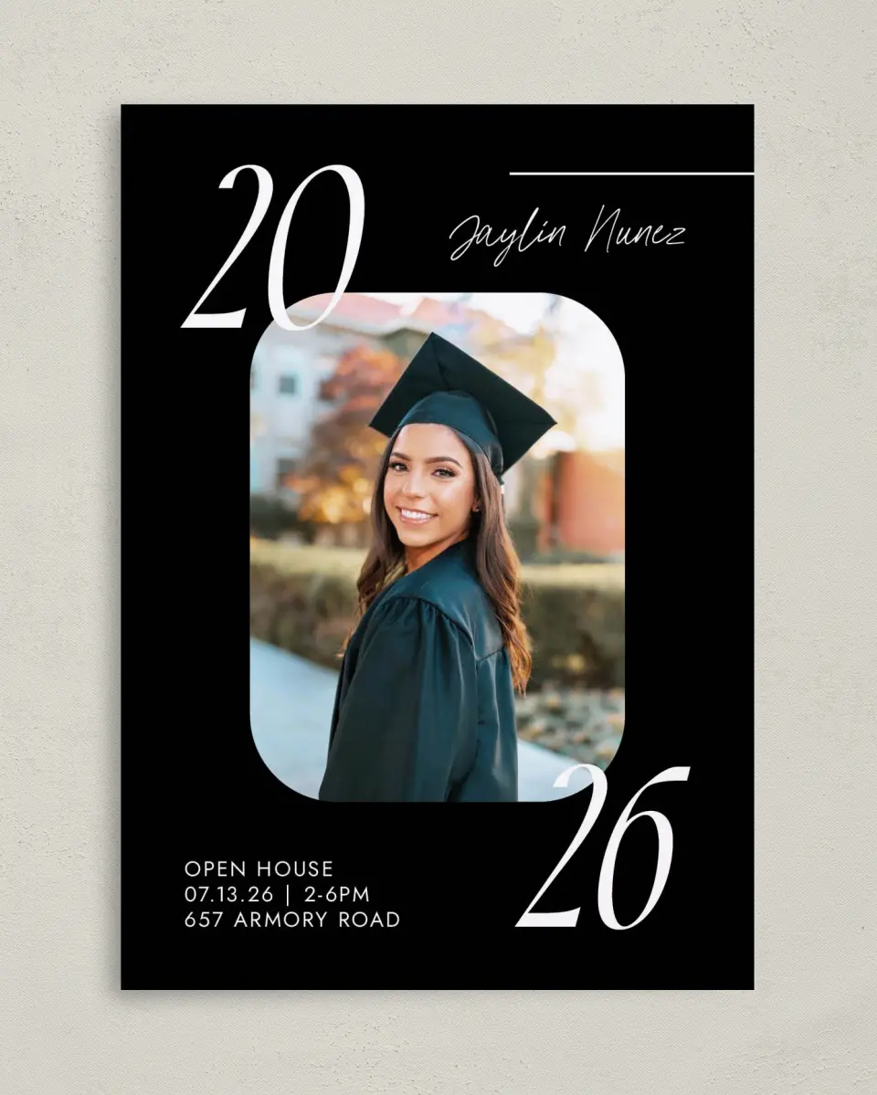 This is a 5" x 7" Graduation Announcement Card called Your Year! printed in full color on Premium Smooth paper