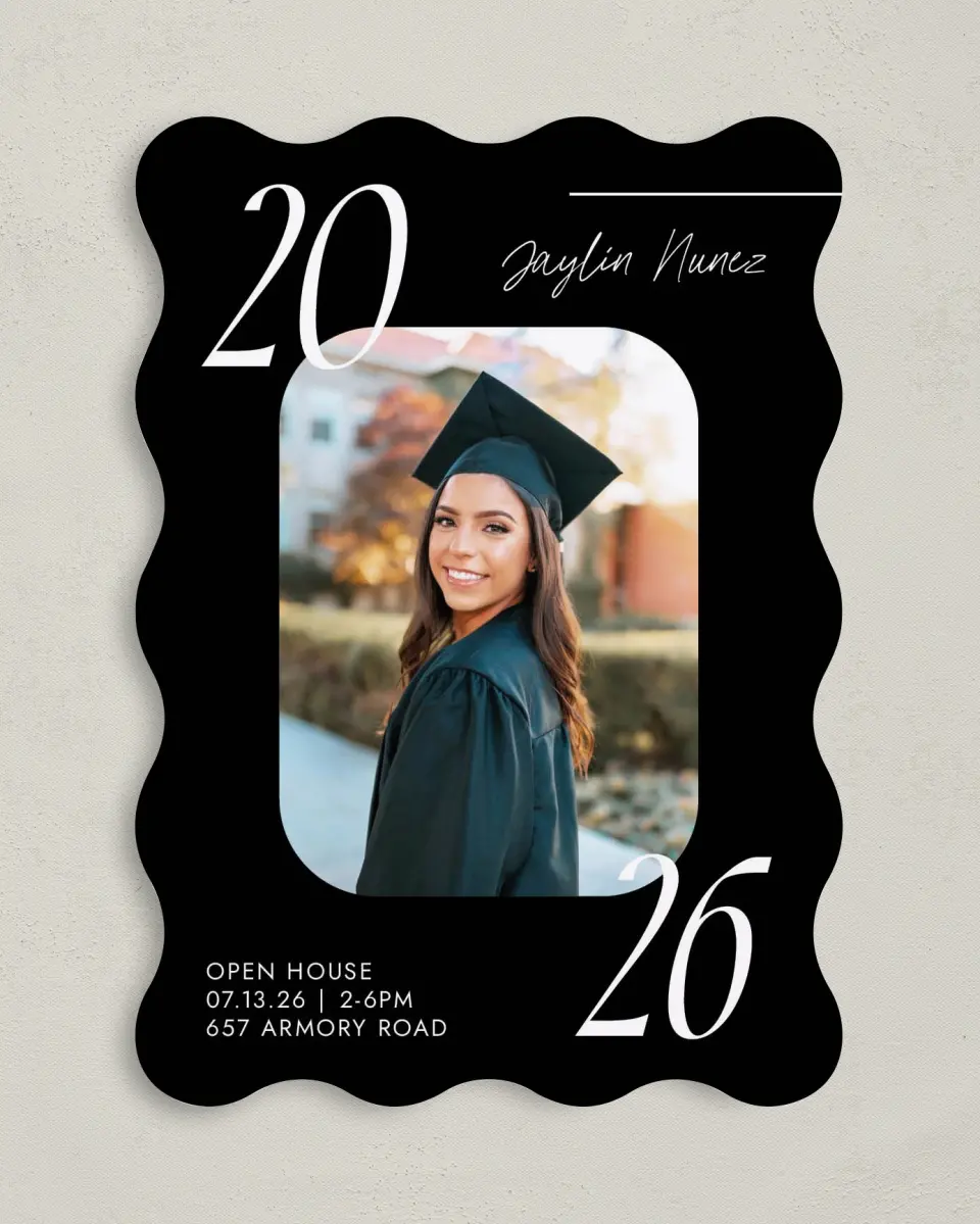 This is a 5" x 7" Graduation Announcement Card called Your Year! printed in full color on Premium Smooth paper