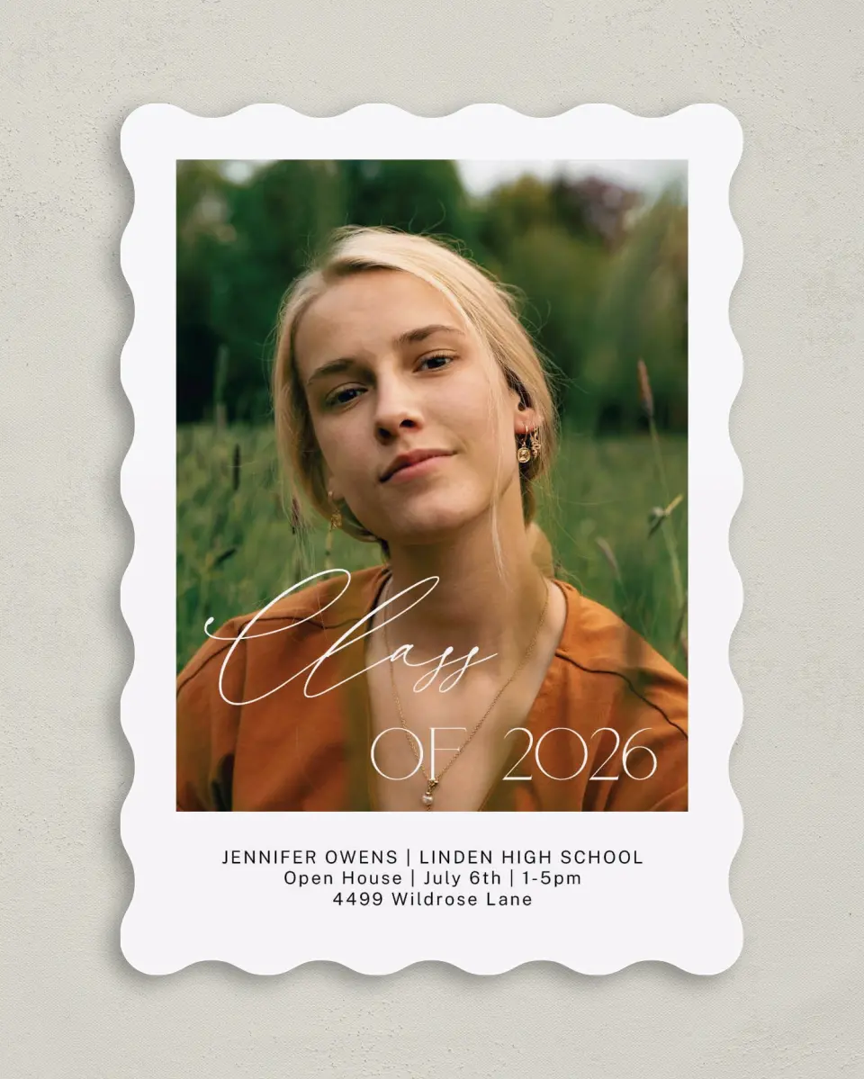 This is a 5" x 7" Graduation Announcement Card called Future Is Now printed in full color on Premium Smooth paper