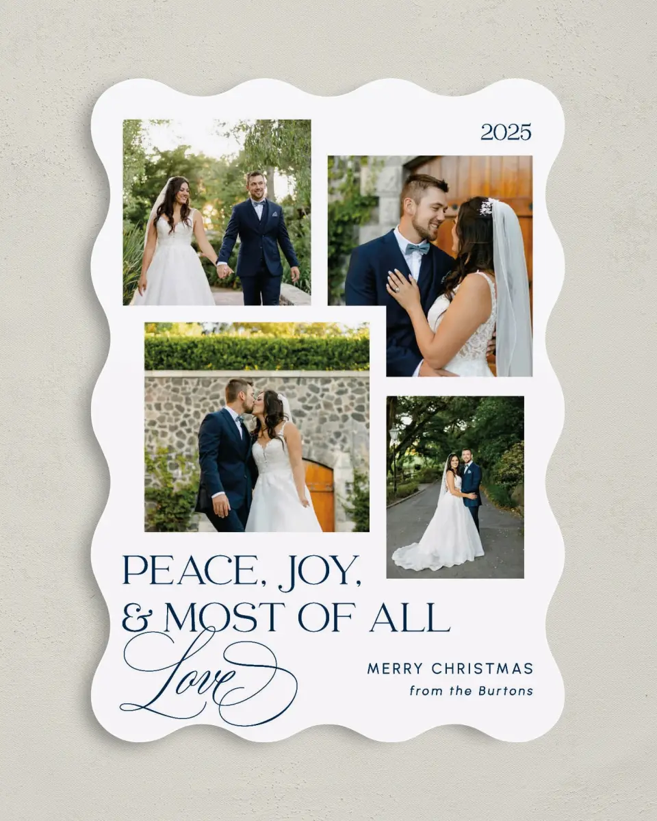 This is a 5" x 7" Christmas Card called Lavish Love printed in full color on Premium Smooth paper