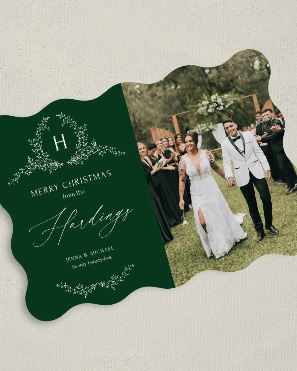 This is a 5" x 7" Christmas Card called Christmas Crest printed in full color on Premium Smooth paper