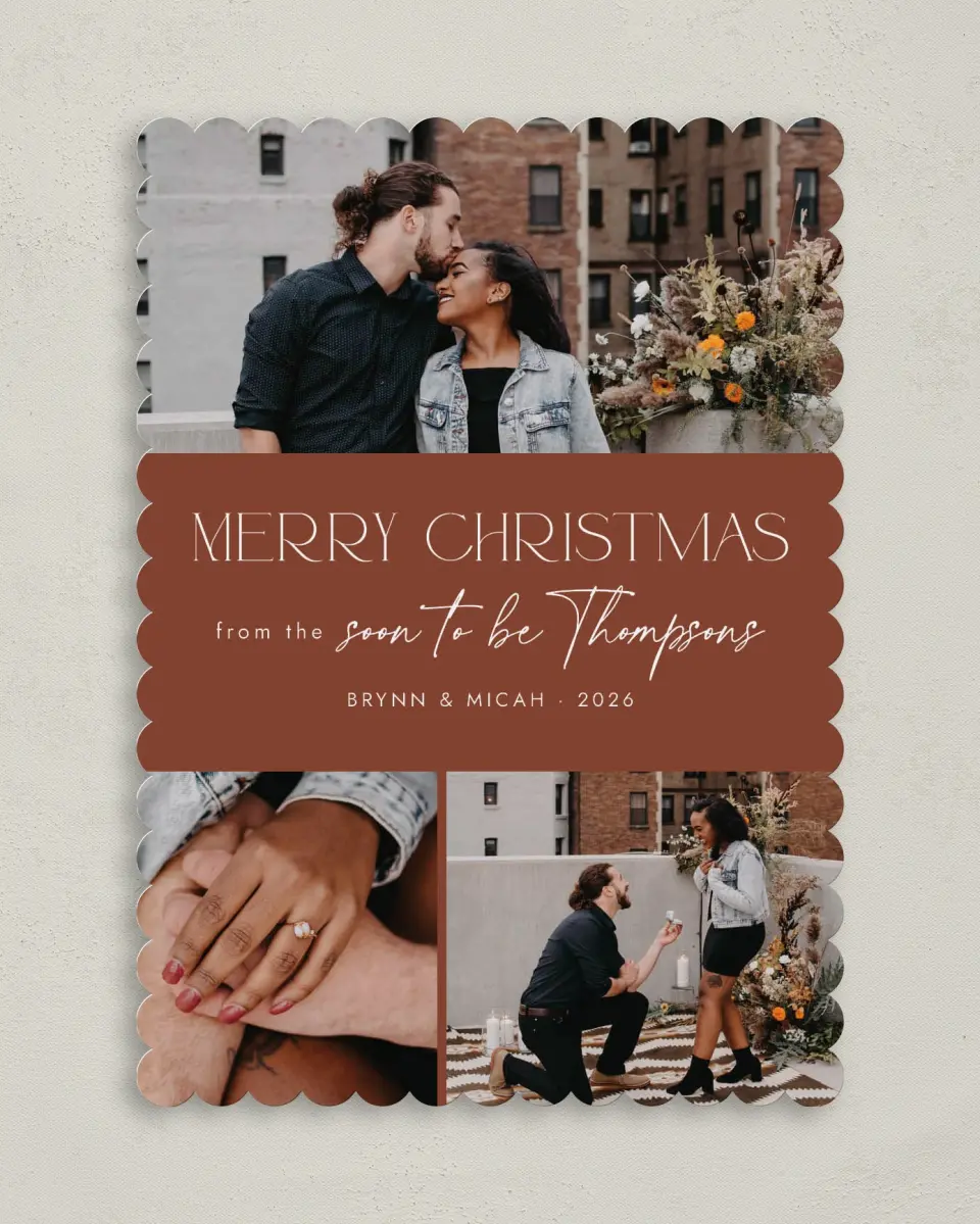This is a 5" x 7" Christmas Card called Soon to Be printed in full color on Premium Smooth paper on Premium Smooth paper on Premium Smooth paper