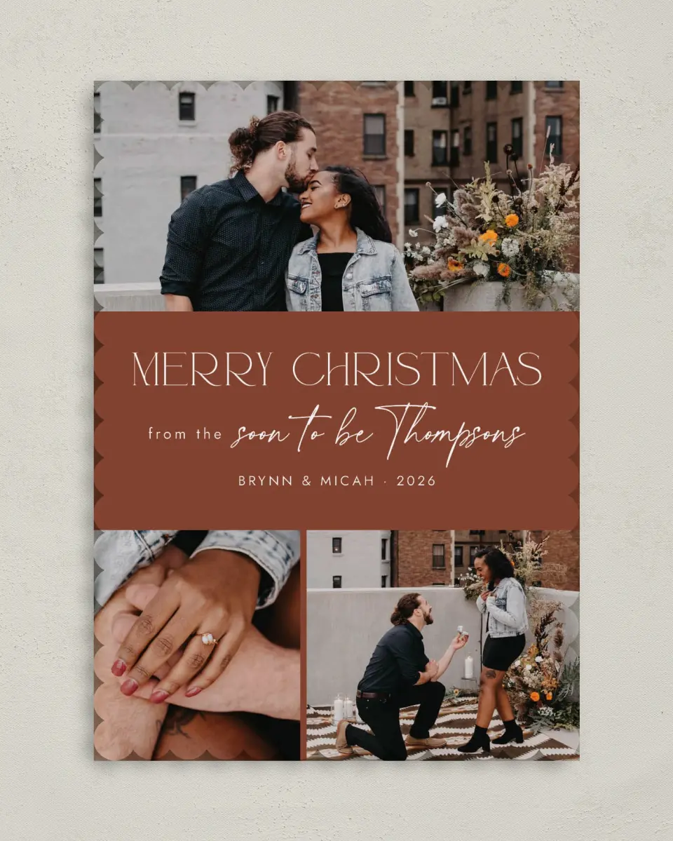 This is a 5" x 7" Christmas Card called Soon to Be printed in full color on Premium Smooth paper on Premium Smooth paper on Premium Smooth paper
