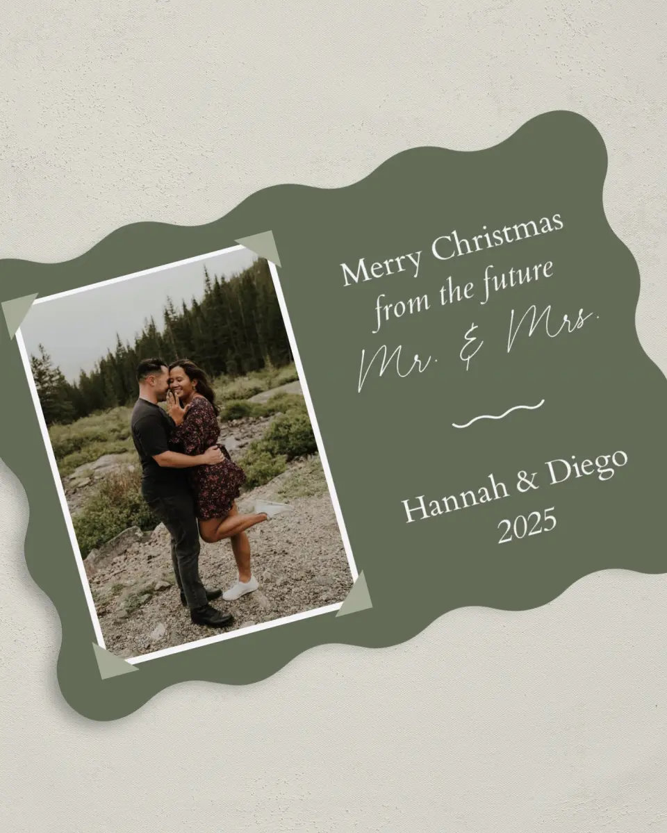 This is a 5" x 7" Christmas Card called Framed Future printed in full color on Premium Smooth paper