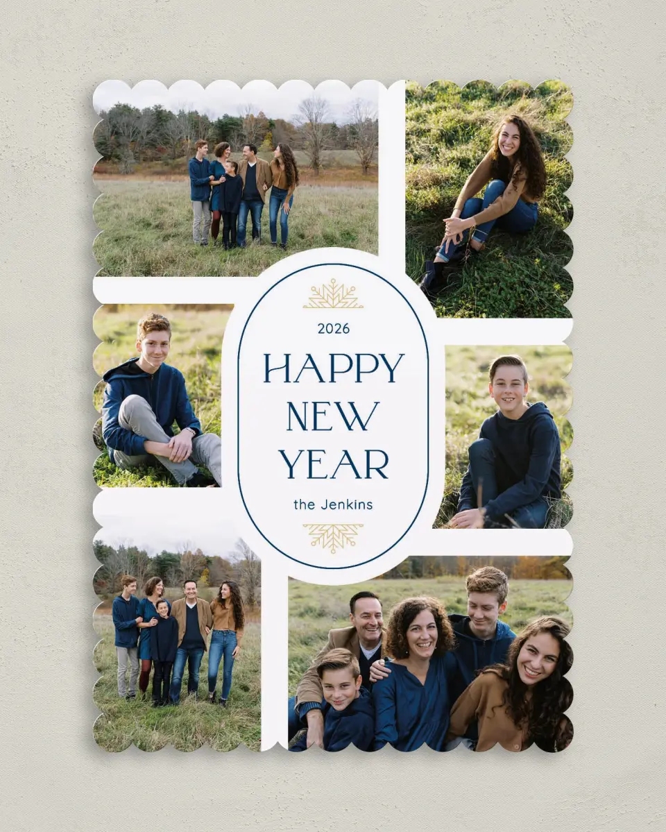 This is a 5" x 7" Christmas Card called Radiant Moments printed in full color on Premium Smooth paper on Premium Smooth paper on Premium Smooth paper