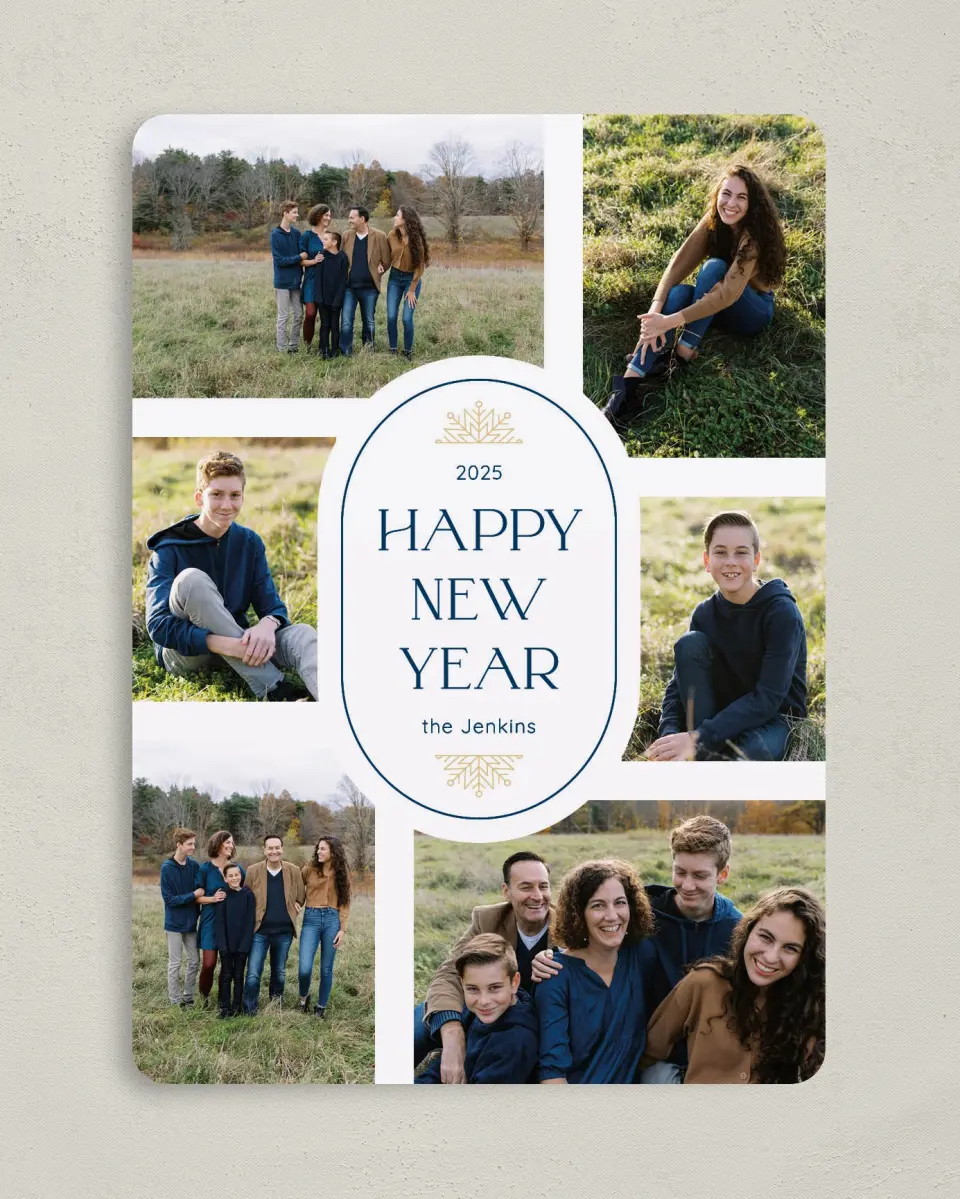 This is a 5" x 7" Christmas Card called Radiant Moments printed in full color on Premium Smooth paper