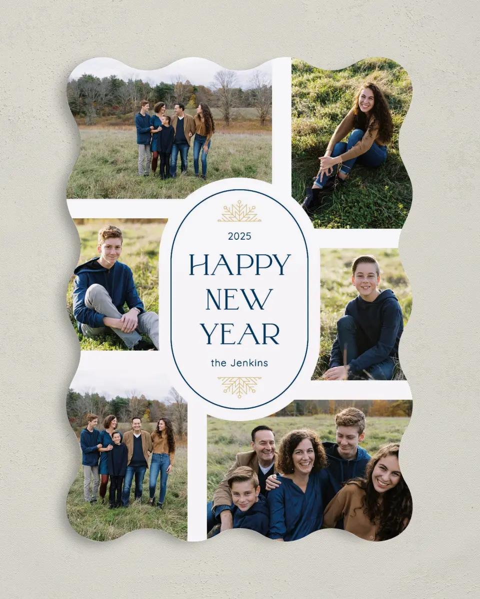 This is a 5" x 7" Christmas Card called Radiant Moments printed in full color on Premium Smooth paper