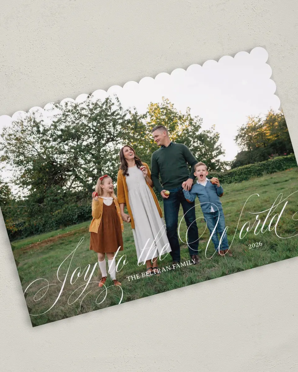 This is a 5" x 7" Christmas Card called Bountiful Joy printed in full color on Premium Smooth paper on Premium Smooth paper on Premium Smooth paper