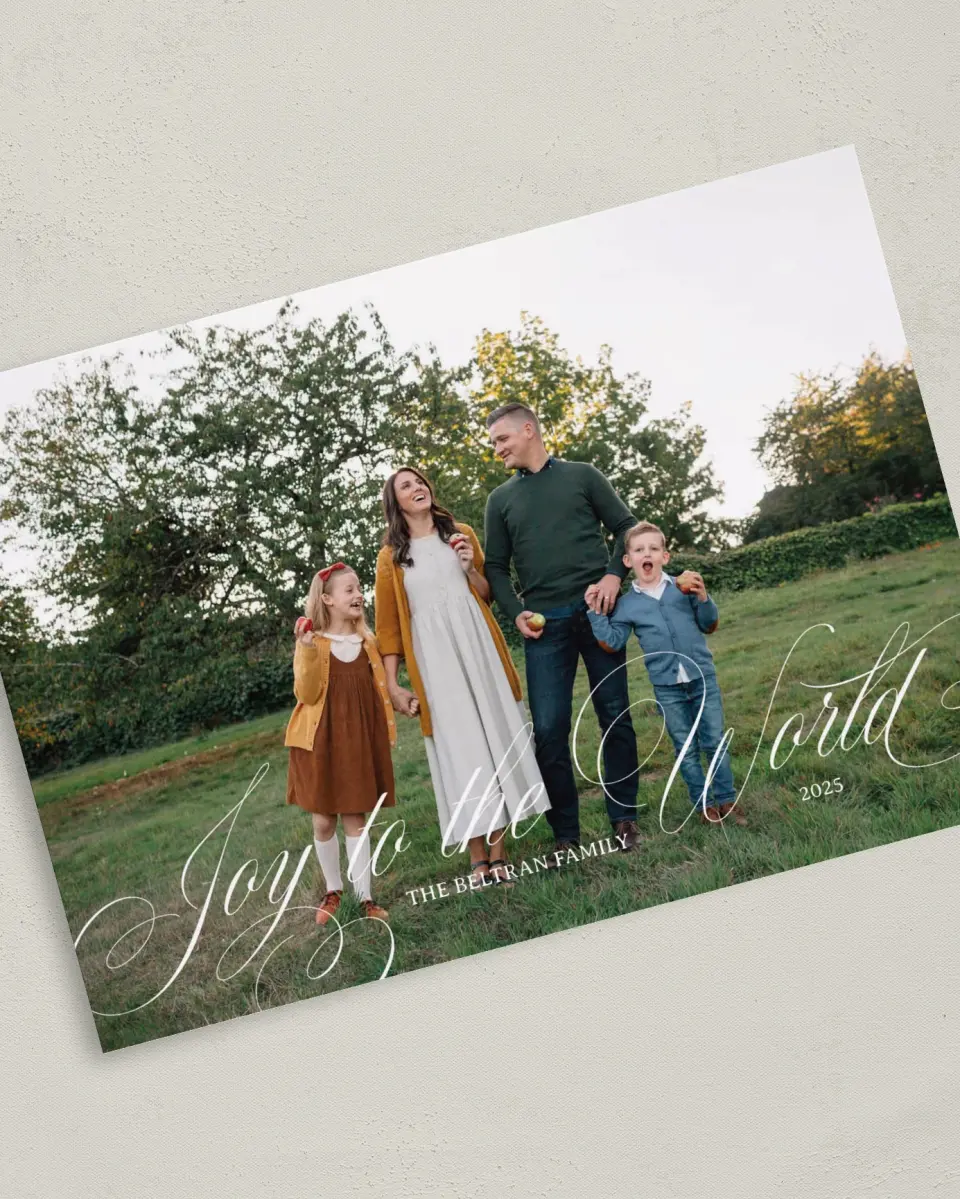 This is a 5" x 7" Christmas Card called Bountiful Joy printed in full color on Premium Smooth paper