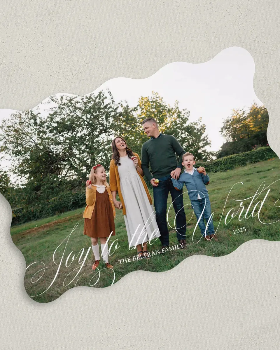 This is a 5" x 7" Christmas Card called Bountiful Joy printed in full color on Premium Smooth paper